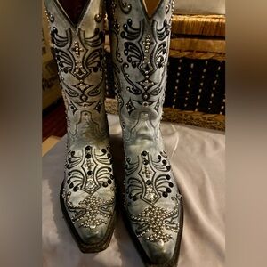 Shyanne Black & Silver Embellished Cowboy Boots.